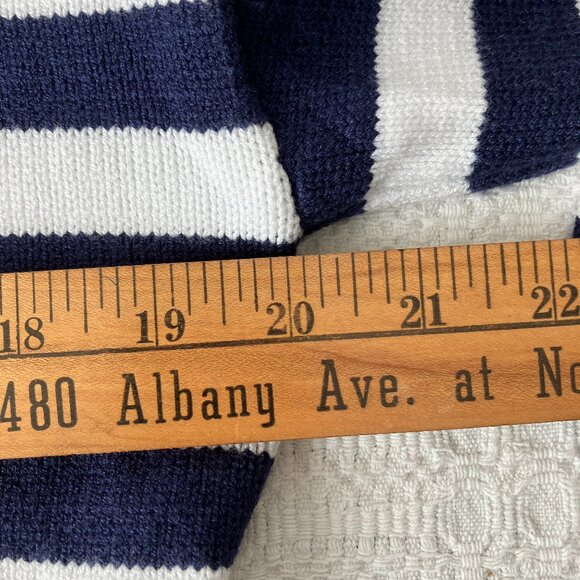 Truth By Republic Sweater Womens Size M Striped Navy Blue White Roll Neck - Picture 6 of 8